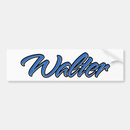 Walter Naam blauwe sticker sticker auto sticker (Voorkant)