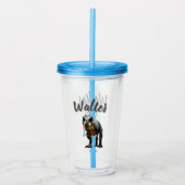 Walter Naam Met T Rex Dinosaurus, Acryl Drinkbeker (Voorkant)
