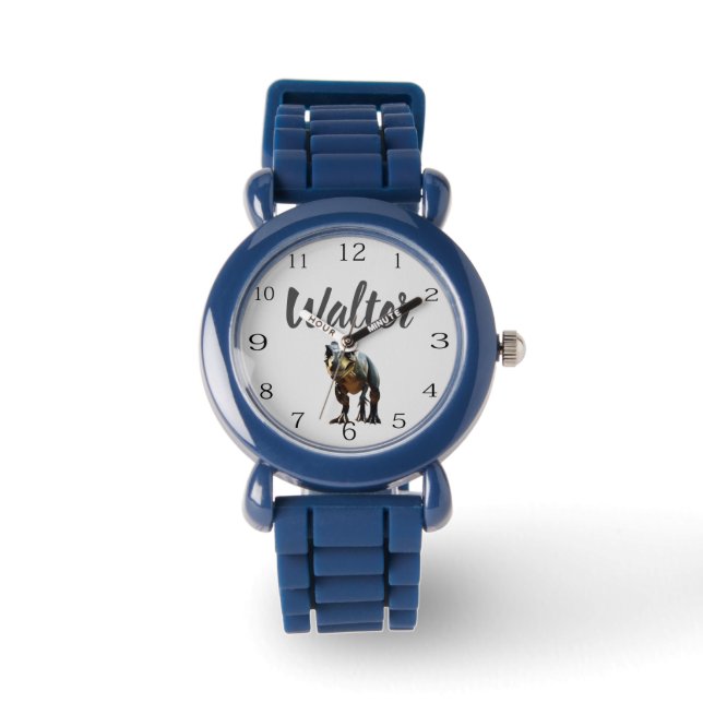 Walter naam met T rex dinosaurus, Horloge (Voorkant)
