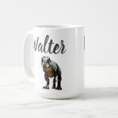 Walter naam met T rex dinosaurus, Koffiemok (Voorkant links)