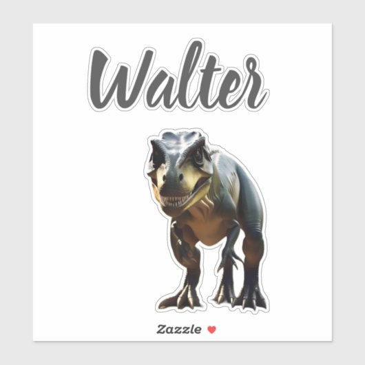 Walter naam met T rex dinosaurus, Sticker (Vel)
