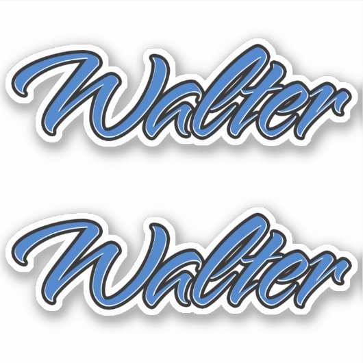 Walter Name blue Aufkleber Sticker Stickerset (Voorkant)