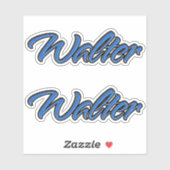 Walter Name blue Aufkleber Sticker Stickerset (Vel)