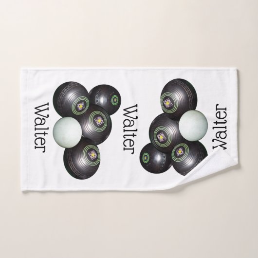 Walter Name on Lawn Bowls Design, Handdoek (Handdoek)
