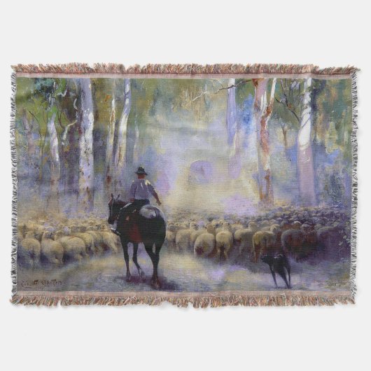 Walter Withers  De Veehoeder 1912 Australische Kun Deken (Voorkant)