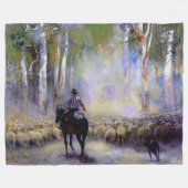 Walter Withers The Drover 1912 Australian Artist Fleece Deken (Voorkant (Horizontaal))
