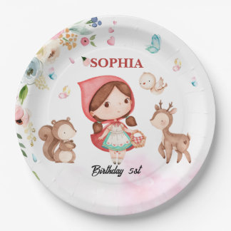 waltercolor Little Red Riding Hood birthday plate Papieren Bordje