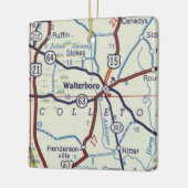 Waltersboro South Carolina Map Keramisch Ornament (Links)