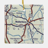 Waltersboro South Carolina Map Keramisch Ornament (Voorkant)