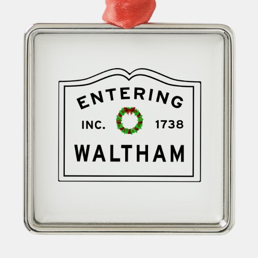 Waltham, MA Holiday Wreath Ceramic Ornament (Voorkant)