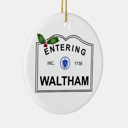 Waltham MA Keramisch Ornament (Rechts)