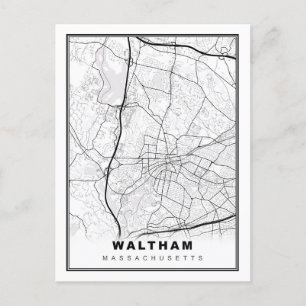 Waltham Map Briefkaart