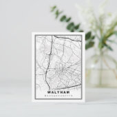 Waltham Map Briefkaart (Staand voorkant)