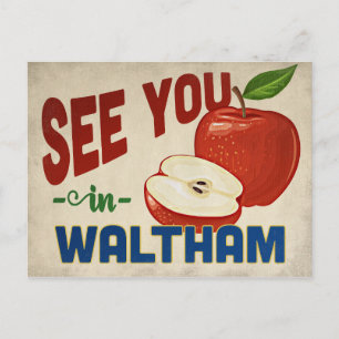 Waltham Massachusetts Apple - Vintage Travel Briefkaart