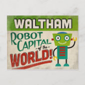 Waltham Massachusetts Robot - Funny Briefkaart (Voorkant)