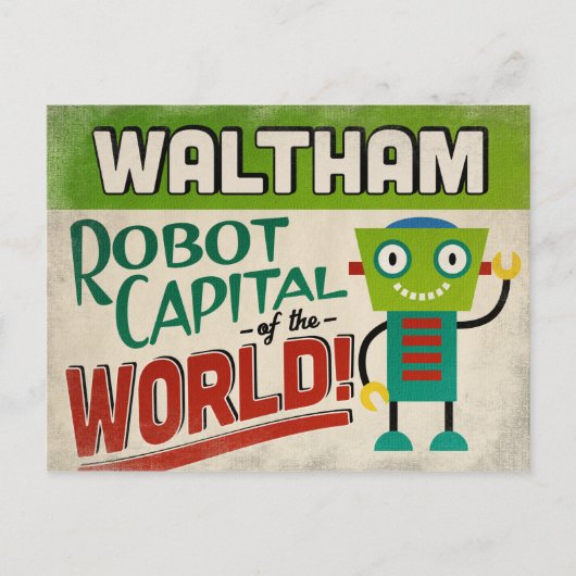 Waltham Massachusetts Robot - Funny  Briefkaart (Voorkant)