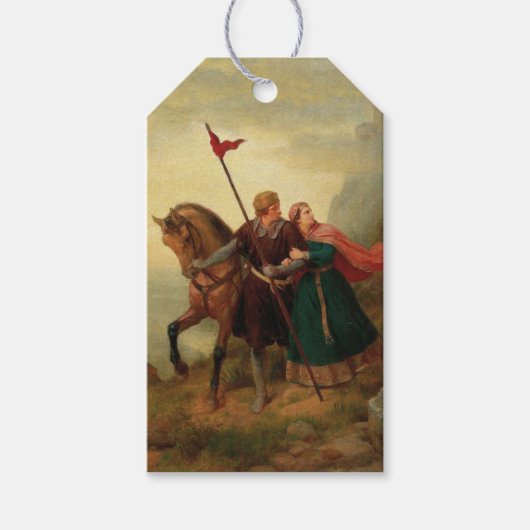 Walther en Hildegund op de vlucht met hun paard Cadeaulabel (Voorkant)