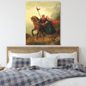Walther en Hildegund op de vlucht met hun paard Canvas Afdruk (Insitu (Slaapkamer))