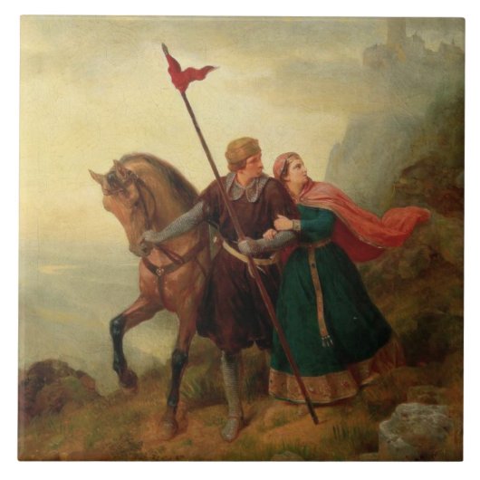 Walther en Hildegund op de vlucht met hun paard Tegeltje (Voorkant)