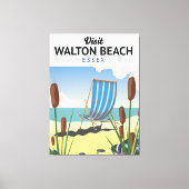 Walton Beach, Essex Seaside reisposter Canvas Afdruk (Voorkant)