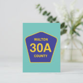 Walton County 30A Highway Sign Verenigde Staten Briefkaart (Staand voorkant)