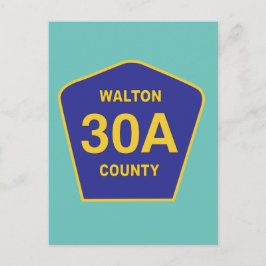 Walton County 30A Highway Sign Verenigde Staten Briefkaart