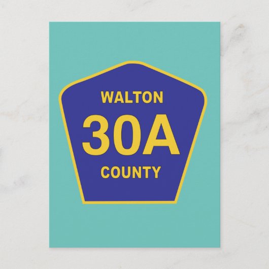 Walton County 30A Highway Sign Verenigde Staten Briefkaart (Voorkant)