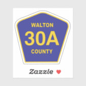 Walton County 30A Highway Sign Verenigde Staten Sticker (Vel)