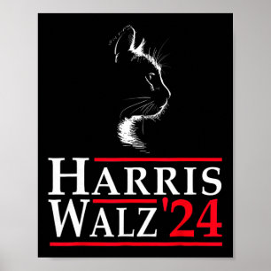 Waltz 2024 Funny Cat Vote voor Kamala Harris Tim W Poster