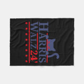 Waltz 2024 Kattenverkiezing Kamala Harris Tim Walz Fleece Deken (Voorkant (Horizontaal))
