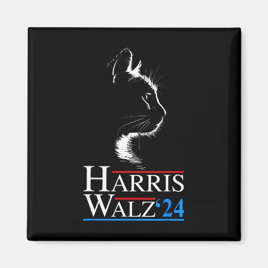 Waltz 2024 Kattenverkiezing Kamala Harris Tim Walz Magneet (Voorkant)