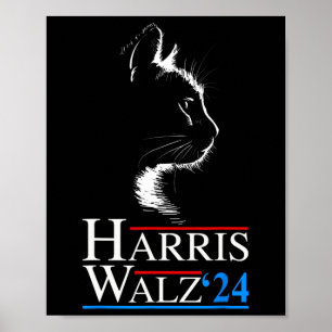 Waltz 2024 Kattenverkiezing Kamala Harris Tim Walz Poster
