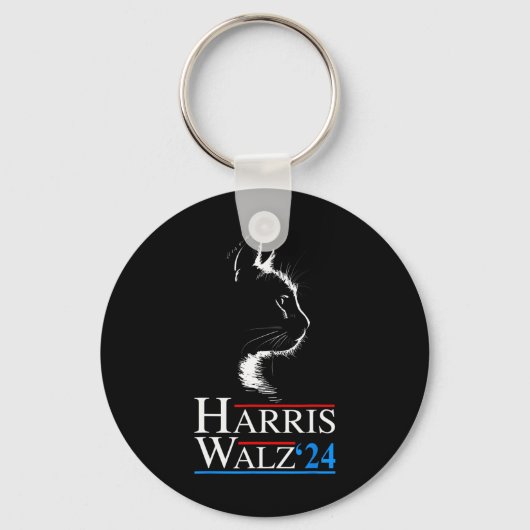 Waltz 2024 Kattenverkiezing Kamala Harris Tim Walz Sleutelhanger (Voorkant)