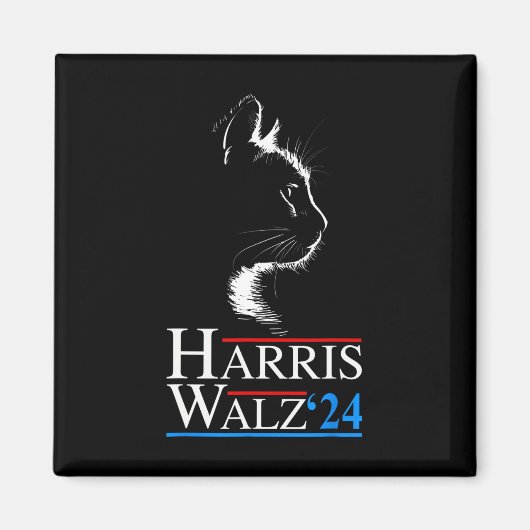 Waltz 2024 Verkiezing Grappig Cat Kamala Harris Ti Magneet (Voorkant)