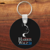 Waltz 2024 Verkiezing Grappig Cat Kamala Harris Ti Sleutelhanger (Voorkant)