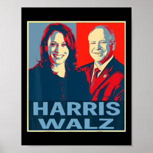 Waltz 2024 Verkiezing President Kamala Harris Tim  Poster