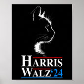 Waltz 2024 Verkiezingen Grappige kat Kamala Harris Poster (Voorkant)