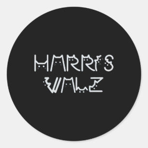 Waltz 2024 Verkiezingen Grappige kat Kamala Harris Ronde Sticker