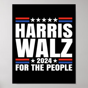 Waltz 2024 voor de mensen Kamala Harris Tim Waltz Poster