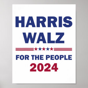 Waltz 2024 Voor Het Volk Kamala Harris Tim Waltz Poster