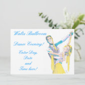Waltz Ballroom Dancers Tekenen Kaart (Staand voorkant)