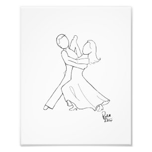 Waltz Dance Fine Art Drawing Foto Afdruk