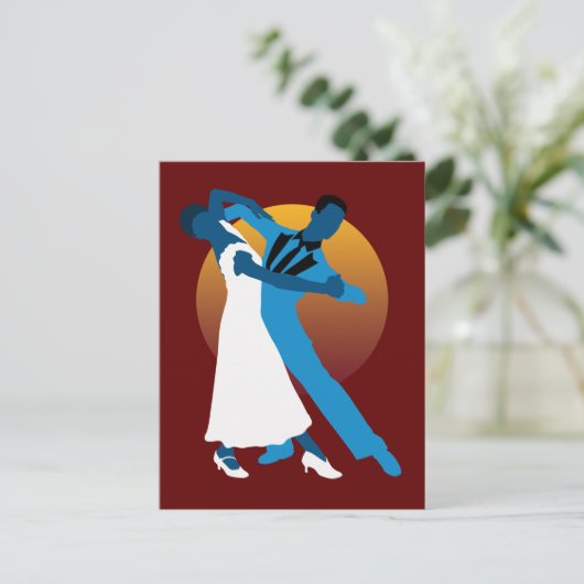 Waltz Dancing Lovers Briefkaart (Staand voorkant)