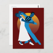 Waltz Dancing Lovers Briefkaart (Voorkant / Achterkant)