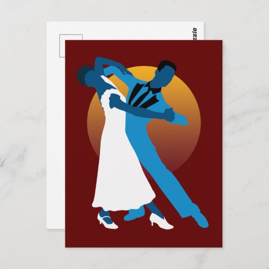 Waltz Dancing Lovers Briefkaart (Voorkant / Achterkant)