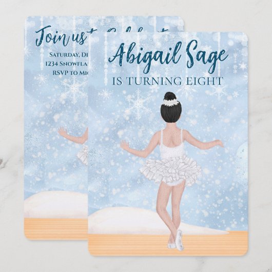 Waltz of the Snowflakes Nutcracker Ballet Birthday Kaart (Voorkant / Achterkant)