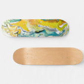 Waltz Over 1 Golden Blue Abstract Skateboard (Horizontaal)