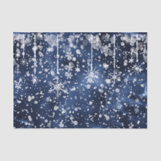 Waltz van de Snowflakes Deep Blue Snow Tissuepapier