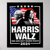 Waltz We gaan niet terug Kamala Harris 2024 1 Poster (Voorkant)