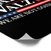 Waltz We gaan niet terug Kamala Harris 2024 1 Poster (Hoek)